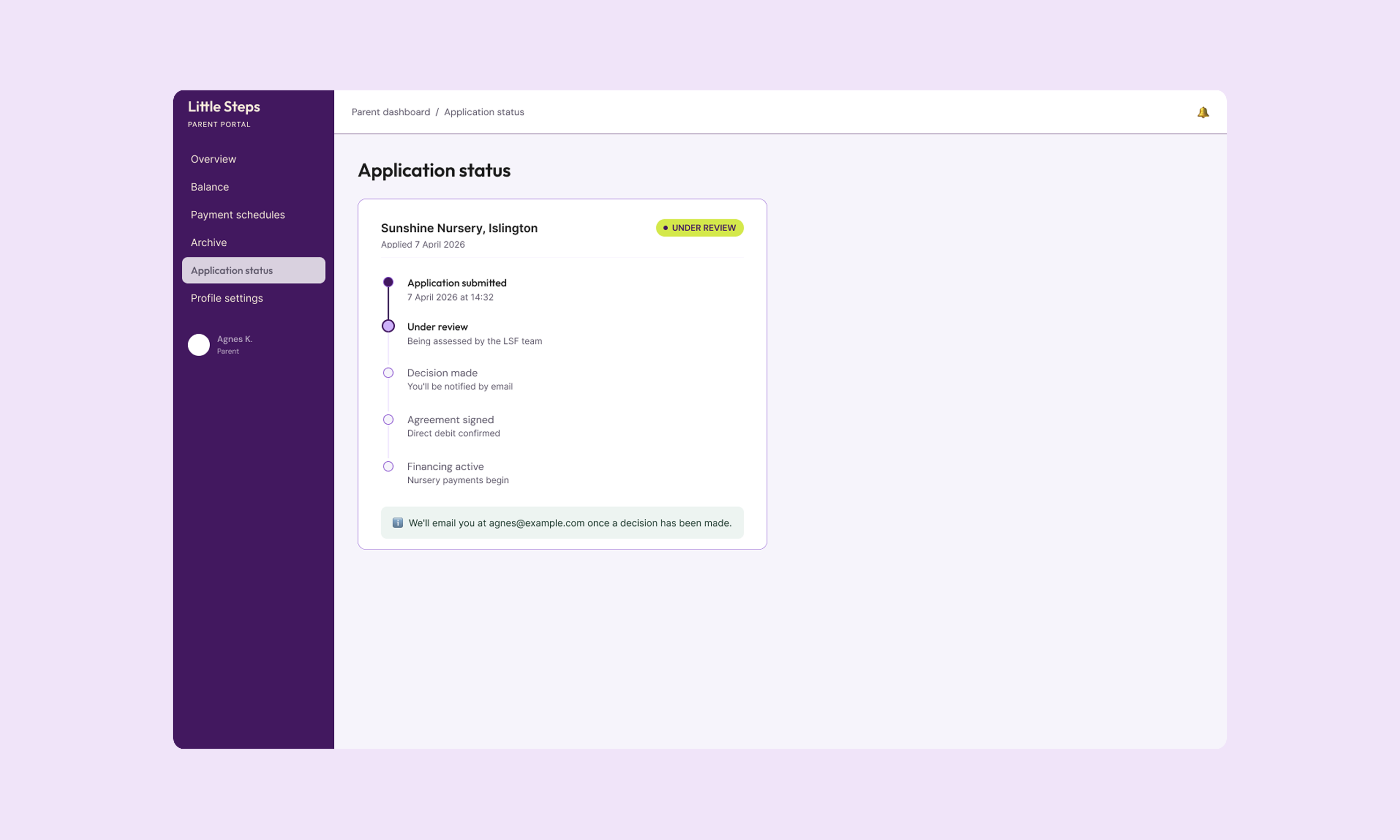 Little Steps Financing: Designing for the moment when a parent realises they can't afford to go back to work. image 3
