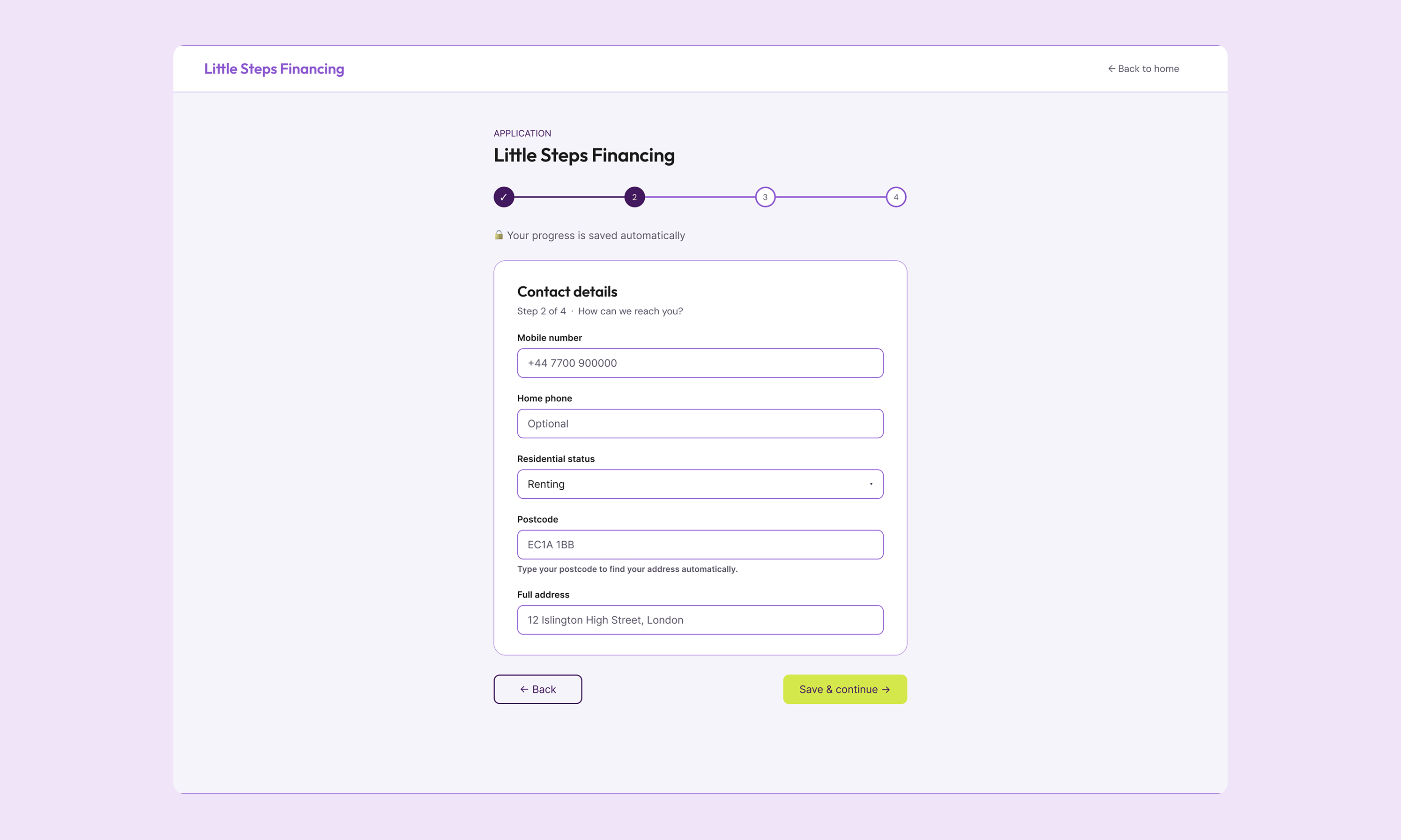 Little Steps Financing: Designing for the moment when a parent realises they can't afford to go back to work. image 4