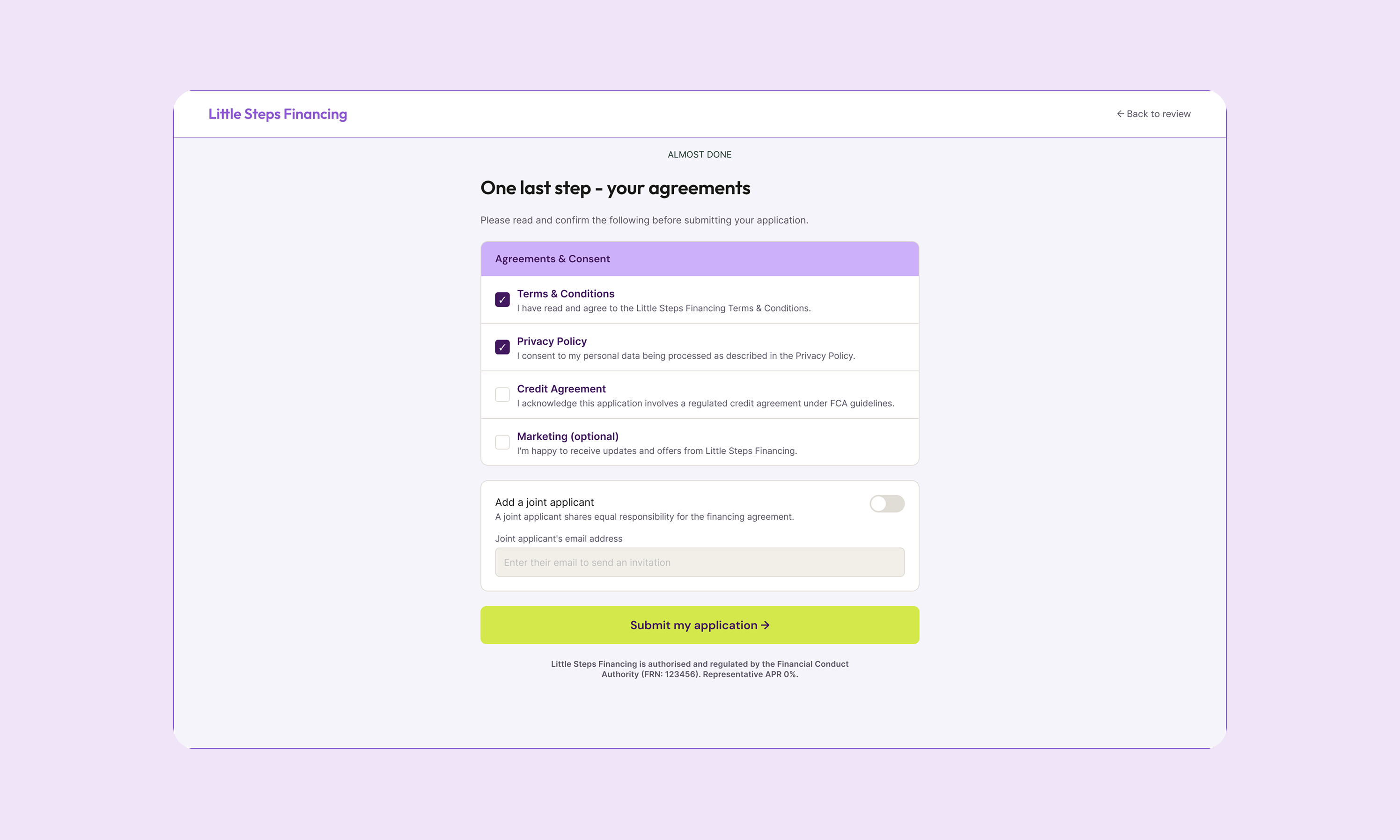 Little Steps Financing: Designing for the moment when a parent realises they can't afford to go back to work. image 6